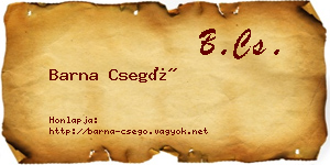 Barna Csegő névjegykártya